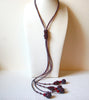 Vintage Glass Pearl Tassel Necklace 92120