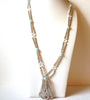 Vintage Glass Pearl Tassel Necklace 92120