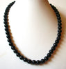 Vintage Black Glass Pearl Necklace 92120