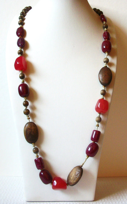 Retro Orange Brown White Necklace 92220