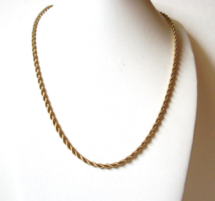 Vintage Thin Rope Gold Toned Necklace 92220