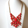 Retro Gold Orange Statement Necklace 92320