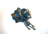 Vintage Peacock Feather Glass Brooch Pin 92320