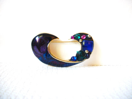 Vintage Colorful Glass Brooch Pin 92320
