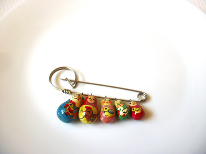 Vintage Russian Dolls Brooch Pin 92420
