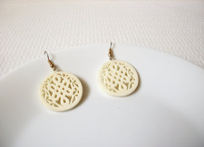 Vintage White Celluloid Earrings 92420
