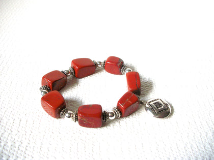 Southwestern Vintage Dark Clay Red Stones Bracelet 92420