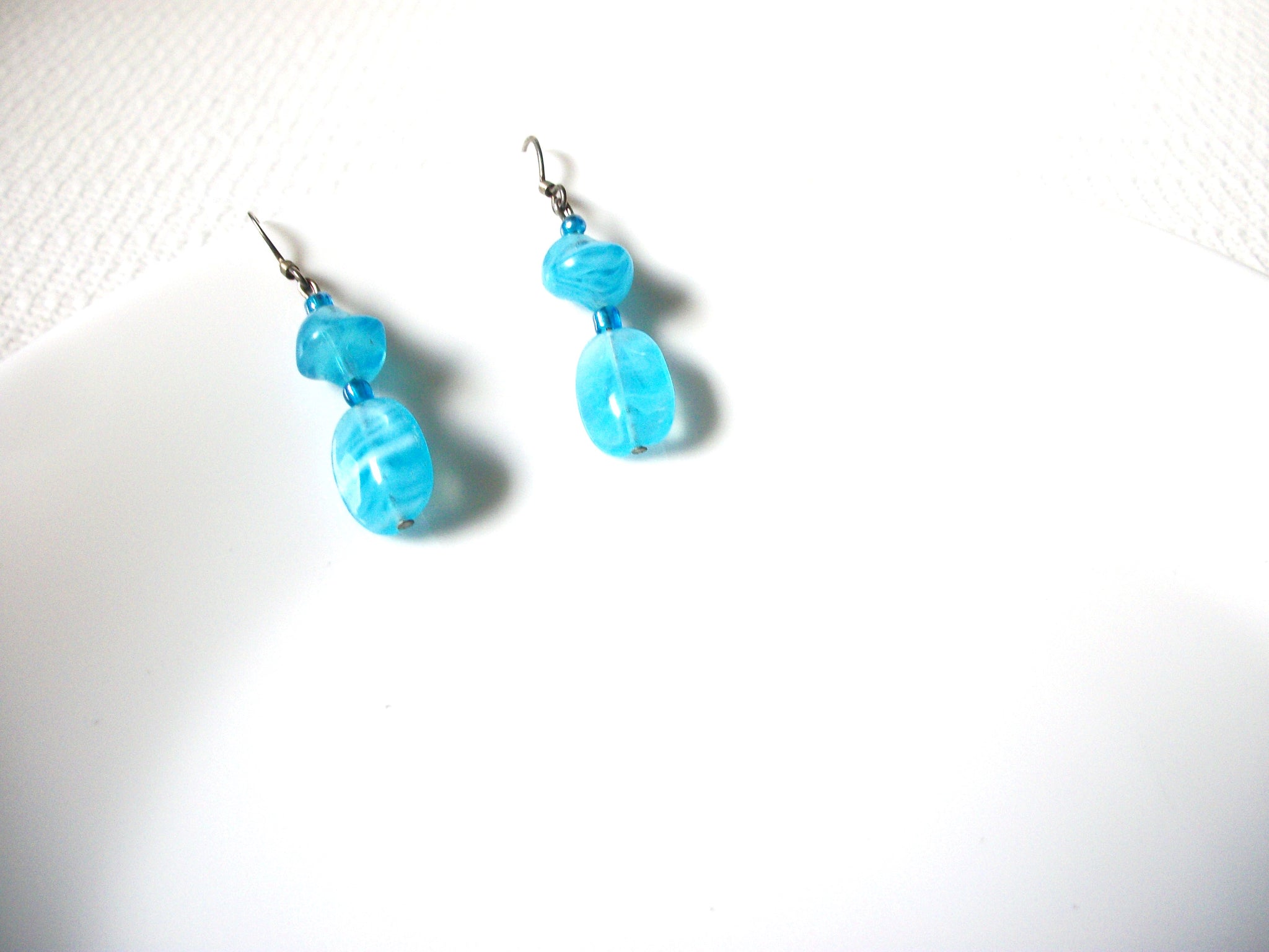 Retro Blue Glass Earrings 92420