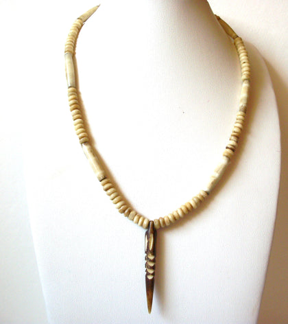 Vintage African Bone Horn Necklace 92420