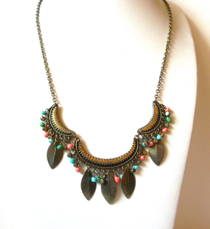 Vintage Bejeweled Brass Necklace 92420