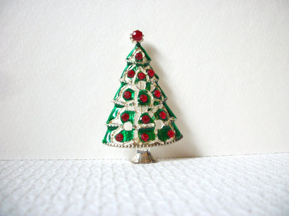 Vintage Rhinestone Christmas Tree Brooch Pin 92520