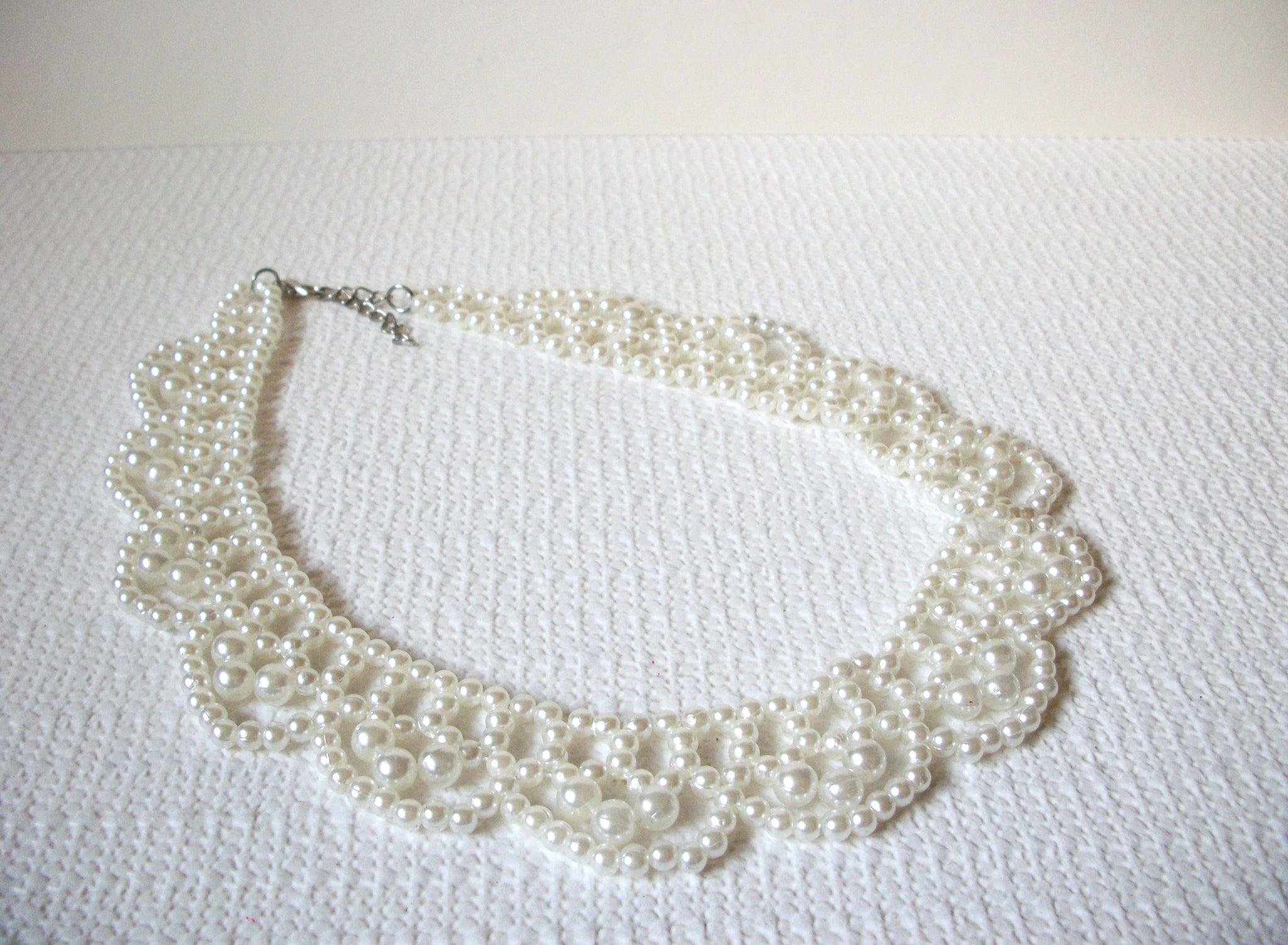 Vintage Faux Pearl Collar Necklace 92620