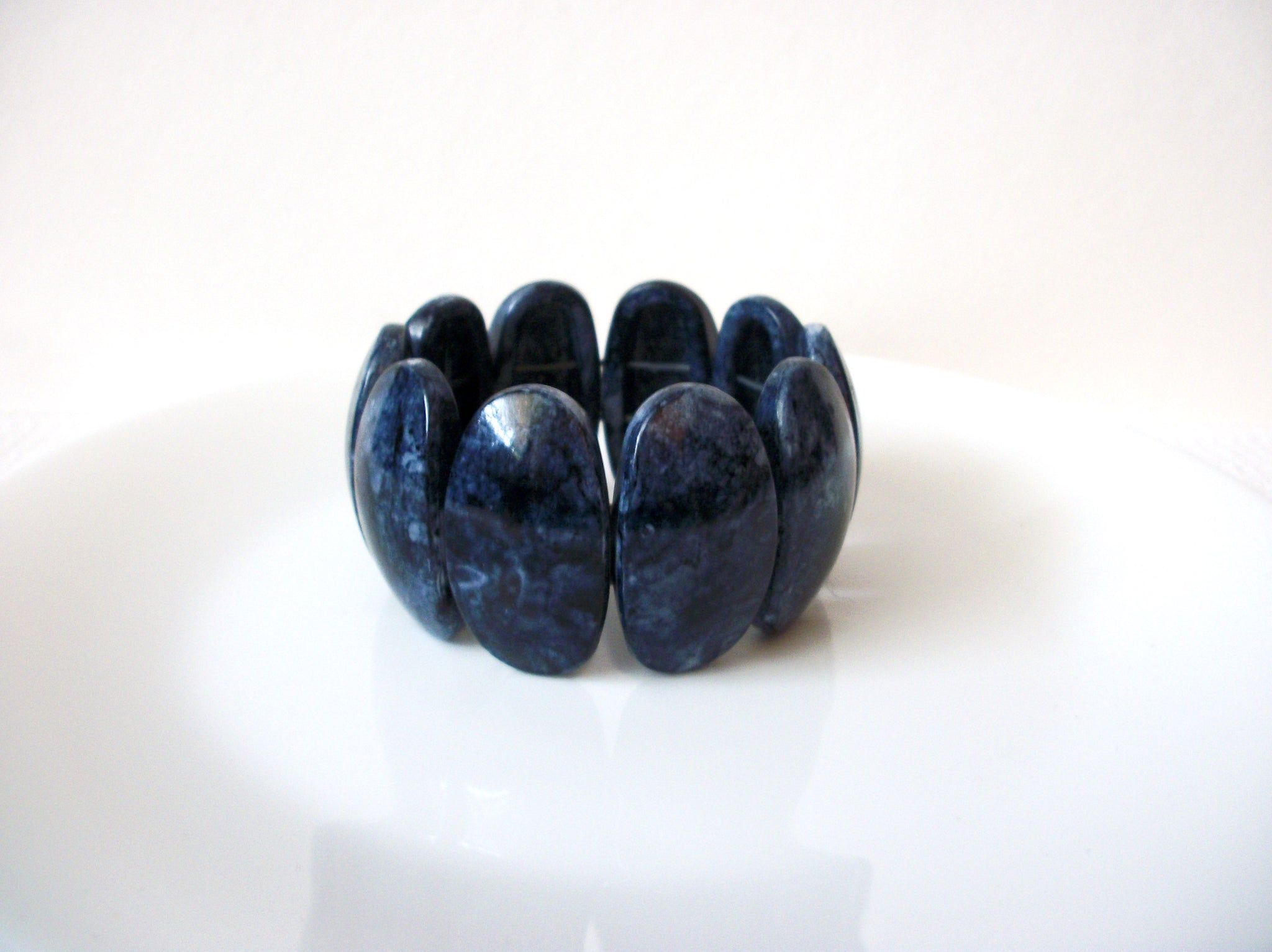 Retro Chunky Blue Marblized Bracelet 92720