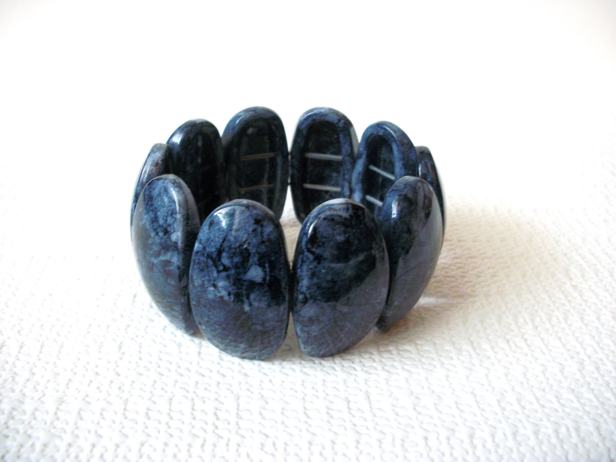 Retro Chunky Blue Marblized Bracelet 92720