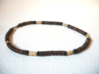 Vintage Wood Nut Necklace 92820