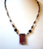 Vintage Plum Lilac Glass Necklace 92820