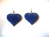 Retro Dark Blue Rhinestone Heart Earrings 92820