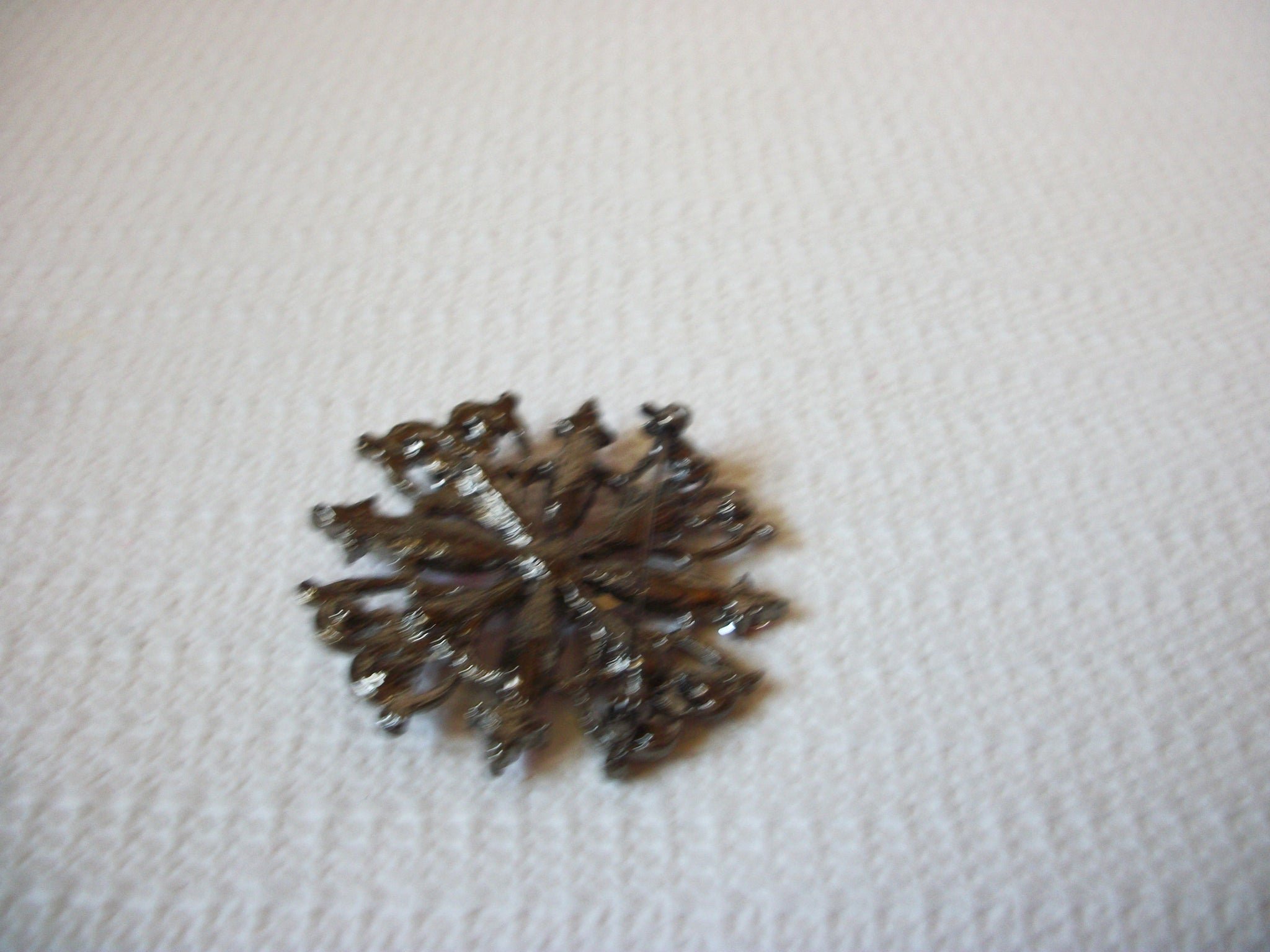 Vintage Pink Snowflake Rhinestones Brooch Pin 92820