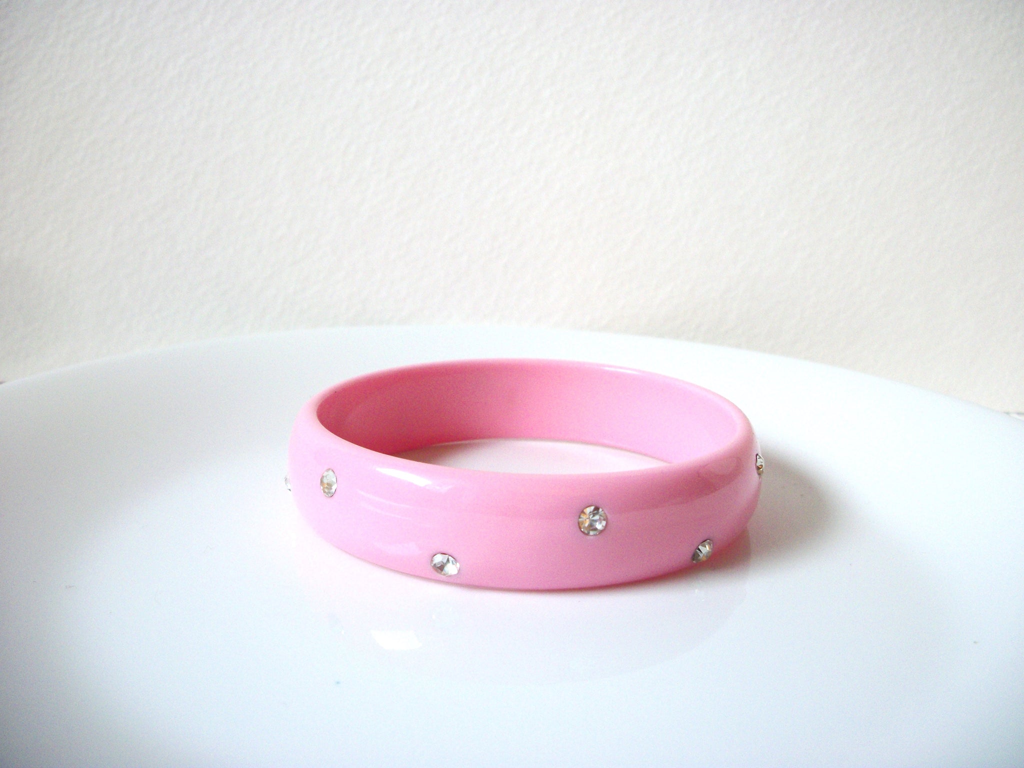 Retro Pink Rhinestone Bangle Bracelet 92920