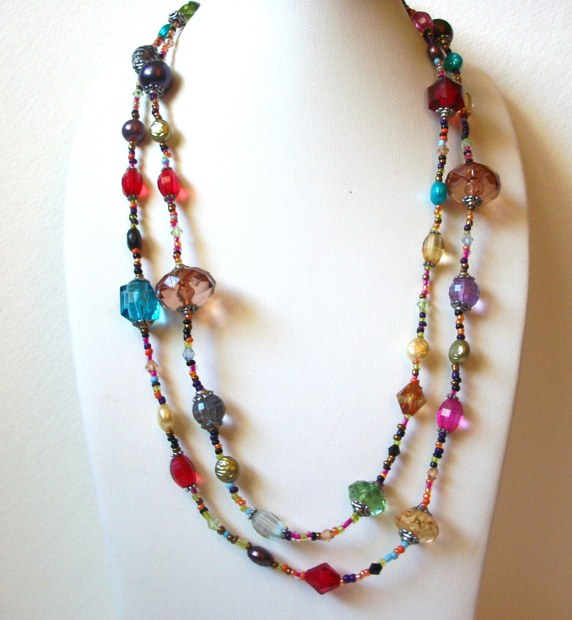 Retro Colorful Glass Necklace 92920