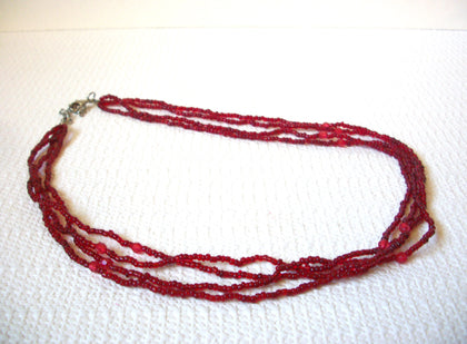 Vintage Red Glass Necklace 92920