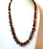 Vintage Lucite Gold Amber Brown Necklace 92920