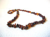 Vintage Lucite Gold Amber Brown Necklace 92920