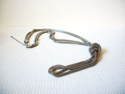 Retro Silver Toned Coil Necklace 93020