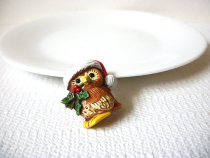 Vintage HALLMARK Christmas Owl Brooch Pin 92720