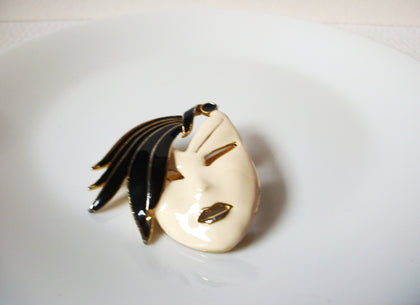 Vintage Figural Face Brooch Pin 100120