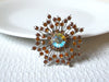 Vintage Rhinestones Snowflake Brooch Pin 100120