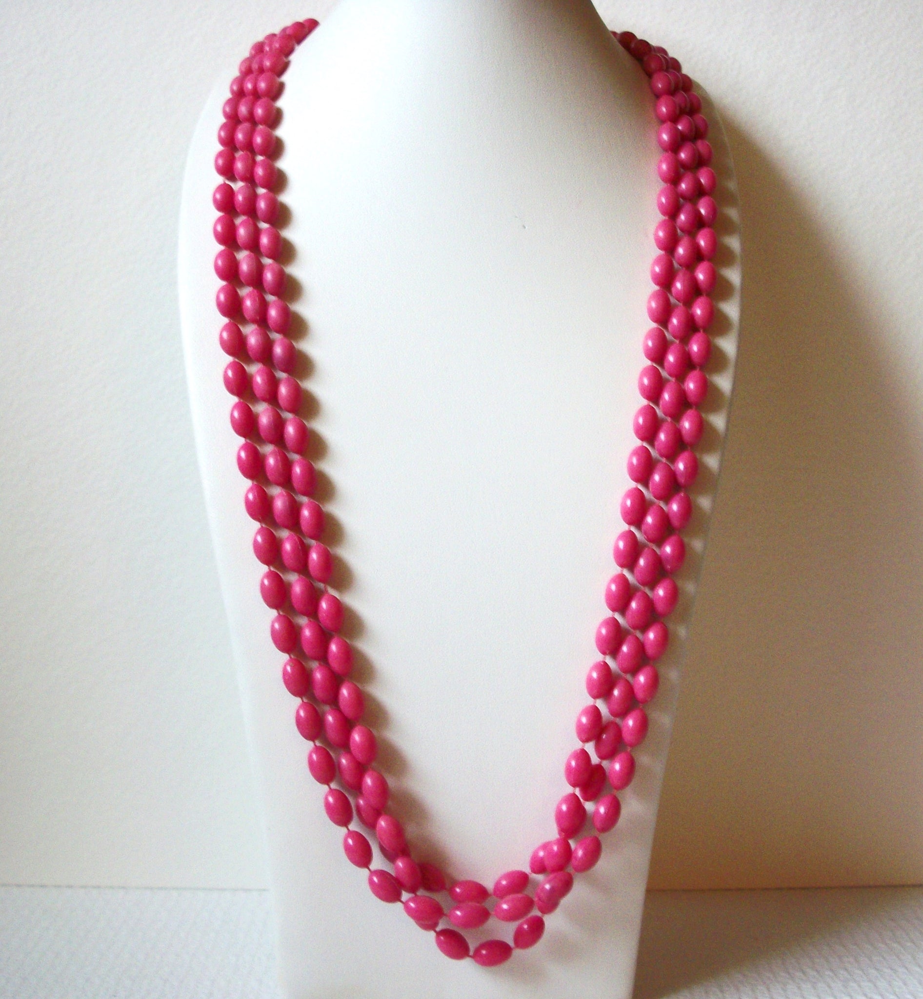 Retro Salmon Pink 92 Inch Long Necklace 100120