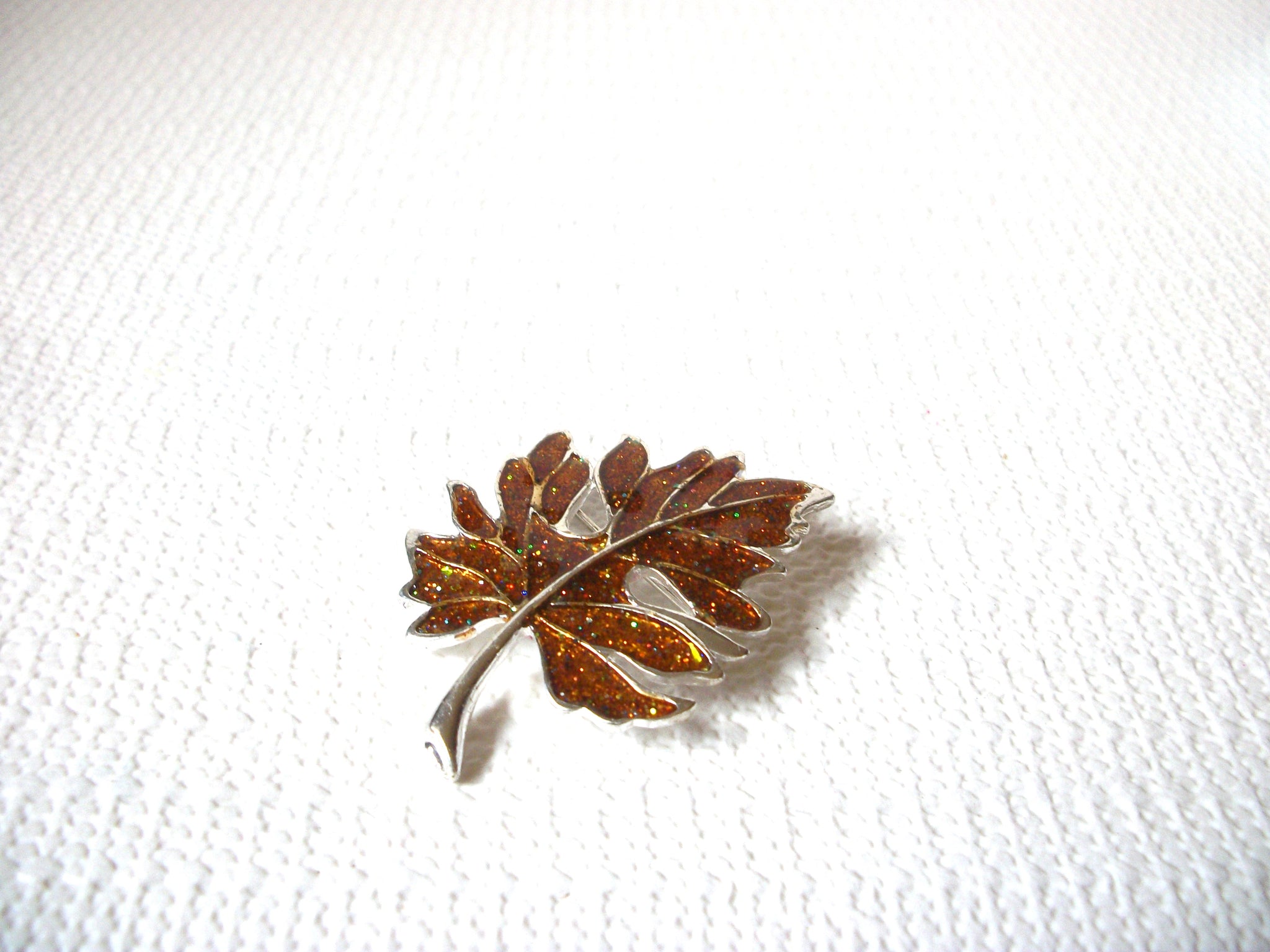 Vintage Glitter Maple Brooch Pin 100120