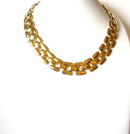 Vintage Gold Toned Link Necklace 100120