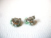 JAPAN Green Glass Cluster Pearl Earrings 100220