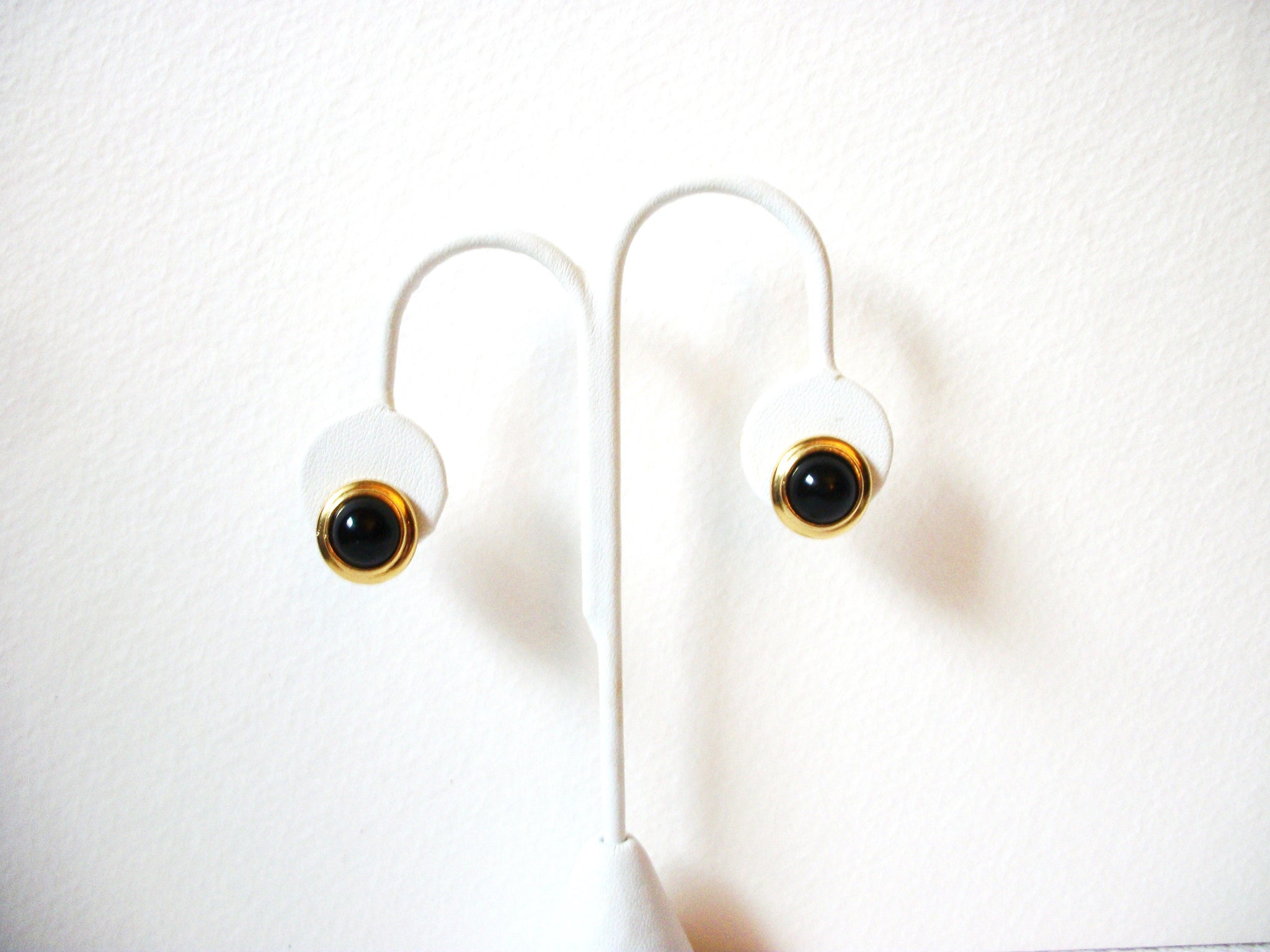 Vintage Gold Black Smaller Earrings 100220
