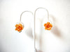 Vintage Orange Rose Earrings 100220