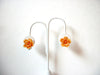 Vintage Orange Rose Earrings 100220