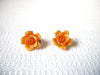 Vintage Orange Rose Earrings 100220