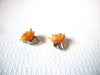 Vintage Orange Rose Earrings 100220