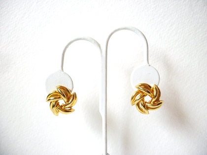 Vintage 1950s Pin Wheel Gold Toned Earrings 100220