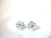 Vintage 1950s AB Crystal Cluster Earrings 100220