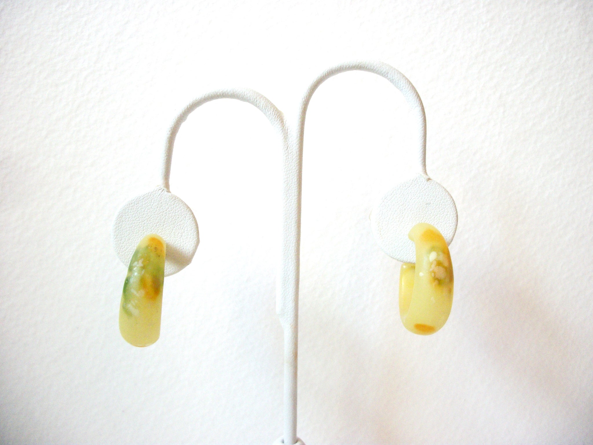 Vintage Yellow Hoop Earrings 100220