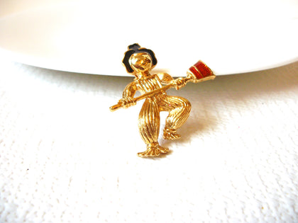 Vintage Scarecrow Brooch Pin 100220