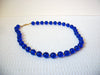 Vintage Cobalt Blue Lucite Necklace 100320