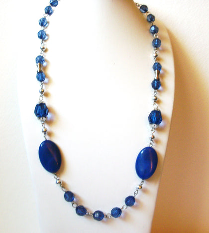 Vintage Blue Silver Necklace 100320
