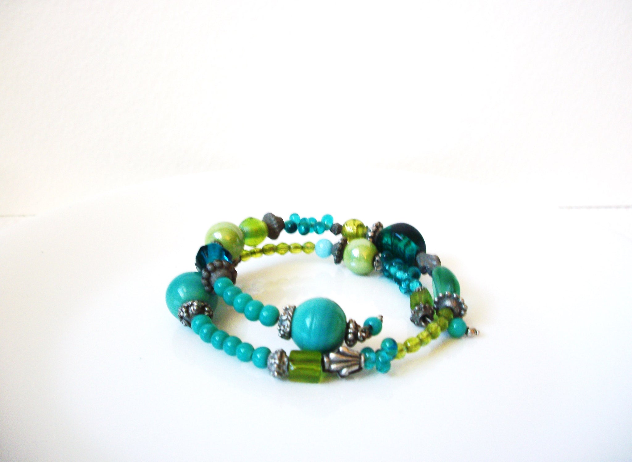 Retro Blue Green Glass Bracelet 100320