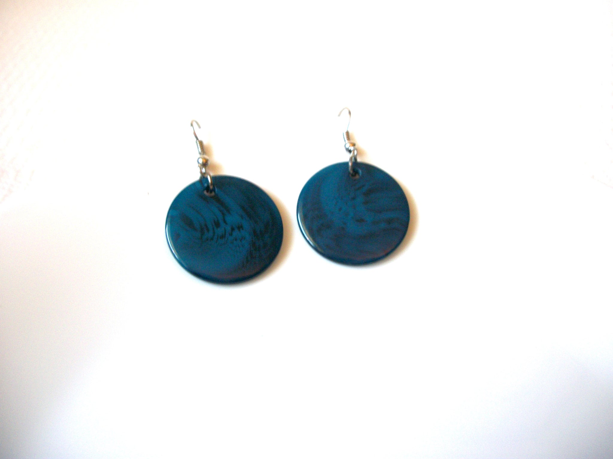 Vintage Dark Blue Lucite Earrings 100420