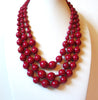 Retro 1970s Red Necklace 100320