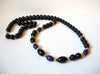 Retro Black Purple Gold Beads Necklace 100420